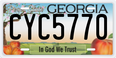 GA license plate CYC5770