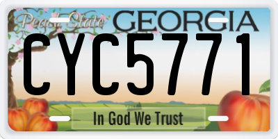 GA license plate CYC5771