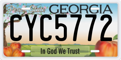 GA license plate CYC5772