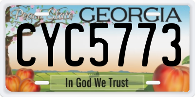 GA license plate CYC5773