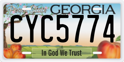 GA license plate CYC5774