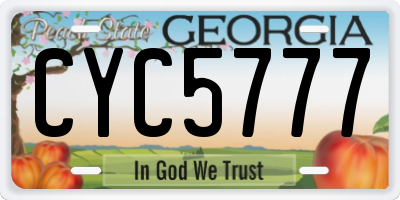 GA license plate CYC5777