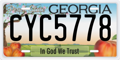 GA license plate CYC5778