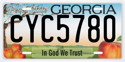GA license plate CYC5780