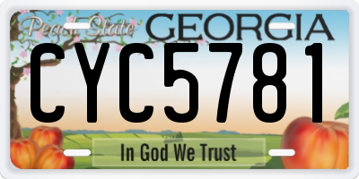 GA license plate CYC5781