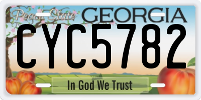 GA license plate CYC5782