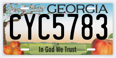 GA license plate CYC5783