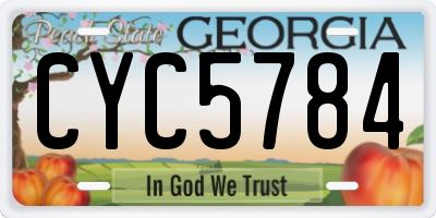 GA license plate CYC5784