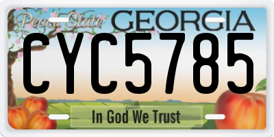GA license plate CYC5785