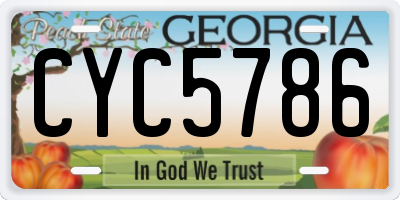 GA license plate CYC5786
