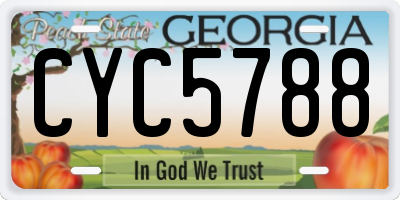GA license plate CYC5788