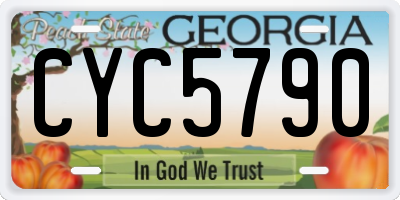 GA license plate CYC5790