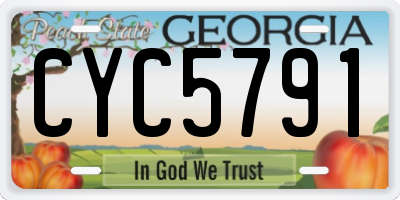 GA license plate CYC5791