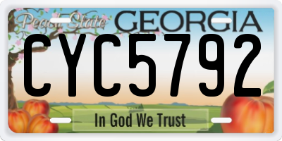 GA license plate CYC5792