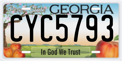 GA license plate CYC5793