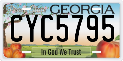GA license plate CYC5795
