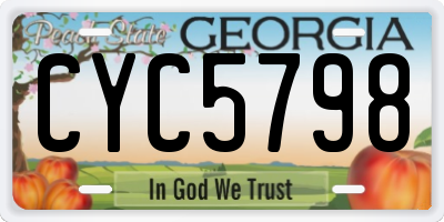 GA license plate CYC5798