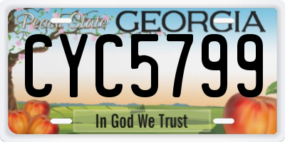 GA license plate CYC5799