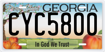 GA license plate CYC5800