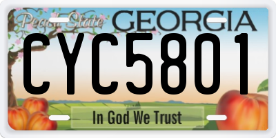 GA license plate CYC5801