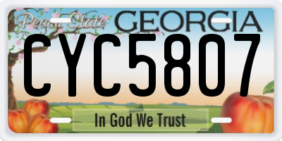 GA license plate CYC5807