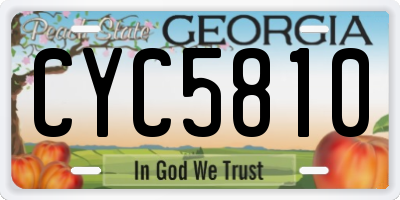 GA license plate CYC5810