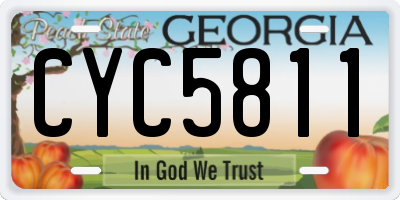 GA license plate CYC5811