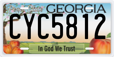 GA license plate CYC5812