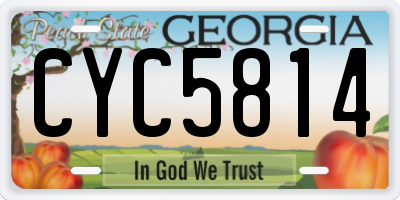 GA license plate CYC5814