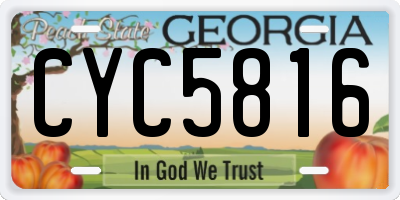 GA license plate CYC5816