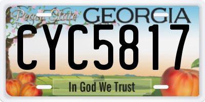 GA license plate CYC5817