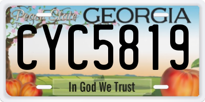 GA license plate CYC5819