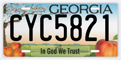 GA license plate CYC5821