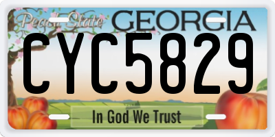 GA license plate CYC5829
