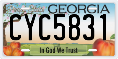 GA license plate CYC5831