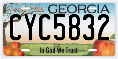 GA license plate CYC5832