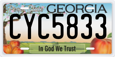 GA license plate CYC5833