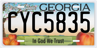 GA license plate CYC5835