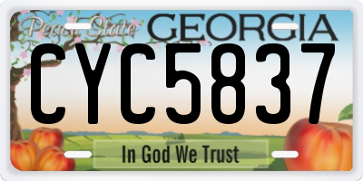 GA license plate CYC5837