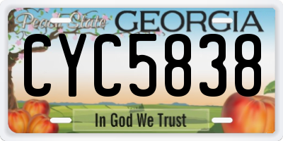 GA license plate CYC5838