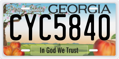 GA license plate CYC5840