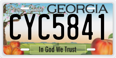 GA license plate CYC5841