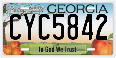 GA license plate CYC5842