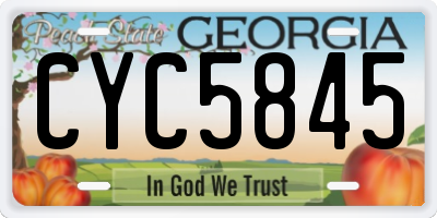 GA license plate CYC5845
