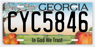 GA license plate CYC5846