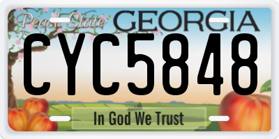 GA license plate CYC5848