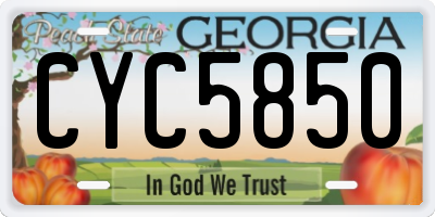 GA license plate CYC5850