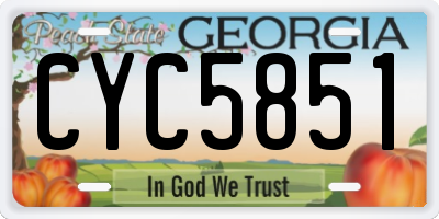GA license plate CYC5851