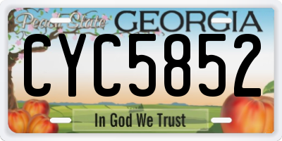 GA license plate CYC5852