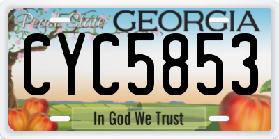 GA license plate CYC5853